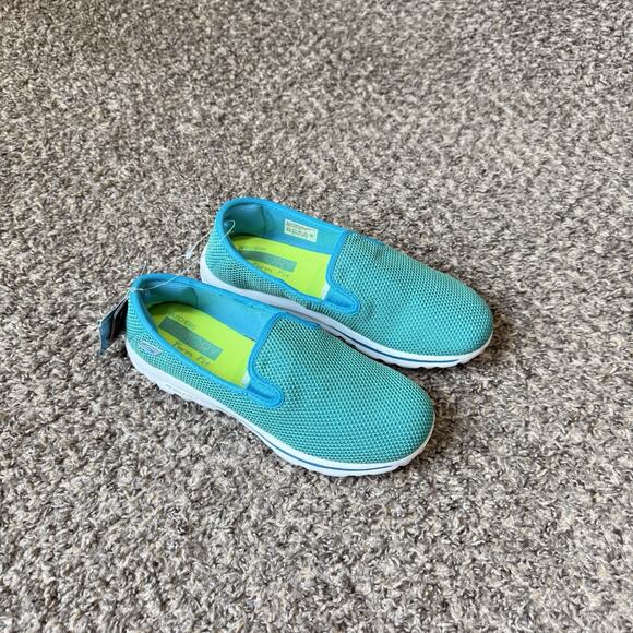 Skechers Go Walk Dazzle 2 Walking Shoes Teal Green Women Size 8.5 Slip On New - Picture 6 of 10